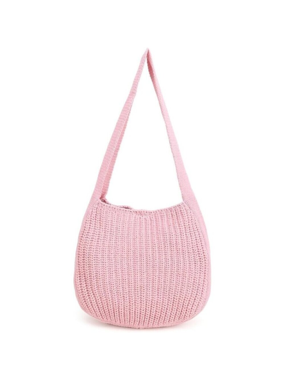 Women's Pink Shoulder Handbags Crocheted Bags Large Knit Bag Tote Bag